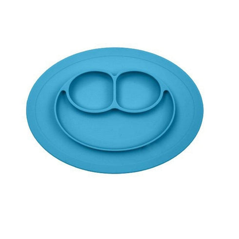 AussieSuperStore Homeware Supplies Mess-Less Baby Mini Mat - One-piece silicone place-mat & plate (Blue) CBMINIMATBLU